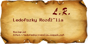 Ledofszky Rozália névjegykártya
